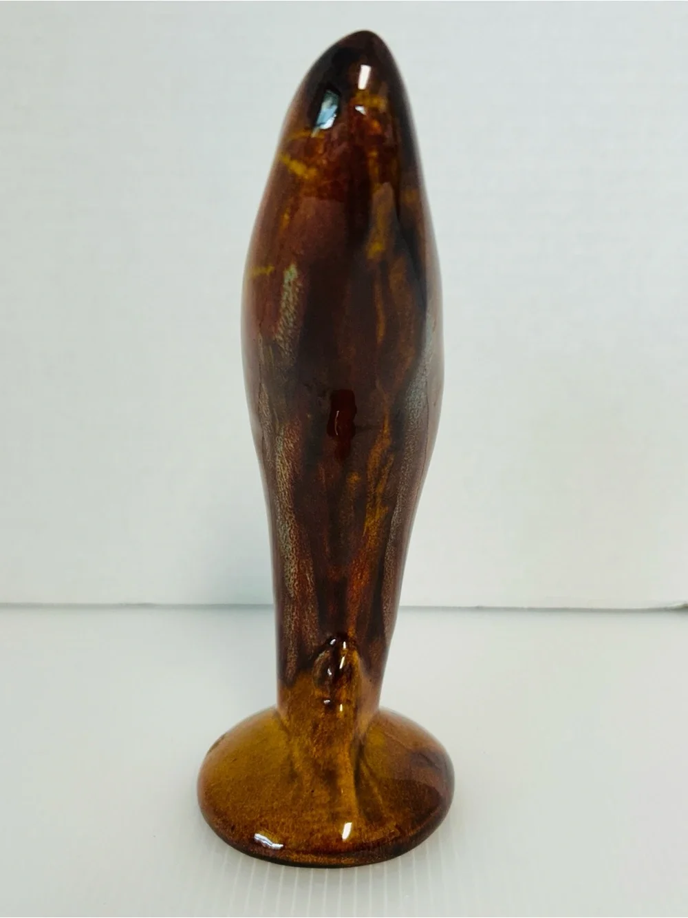 Hot Springs Pottery Vintage Signed MCM Glossy Drip Glazed 8” Tall Art Bud Vase
